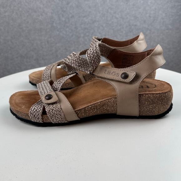 Taos Trulie Sandal US 8-8.5 | EU 39 Stone Woven Leather Strappy Adjustable New - Picture 10 of 15